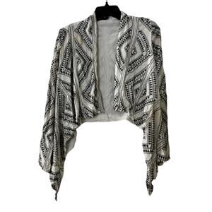 CLEOBELLA Beaded Waterfall Open Front Jacket size small